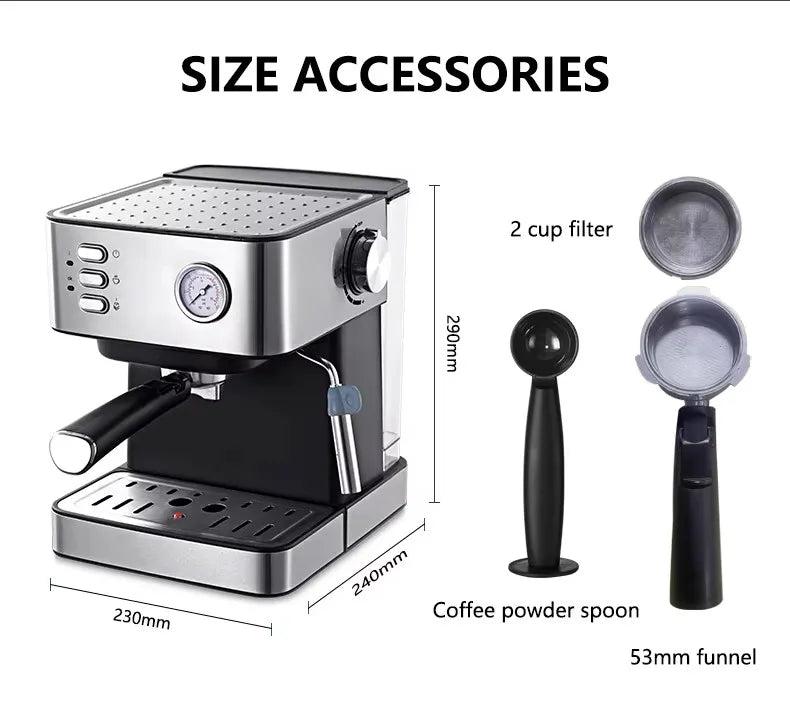 Home Coffee Makers Smart Semi Automatic Cappuccino Coffee Espresso Coffee Machine