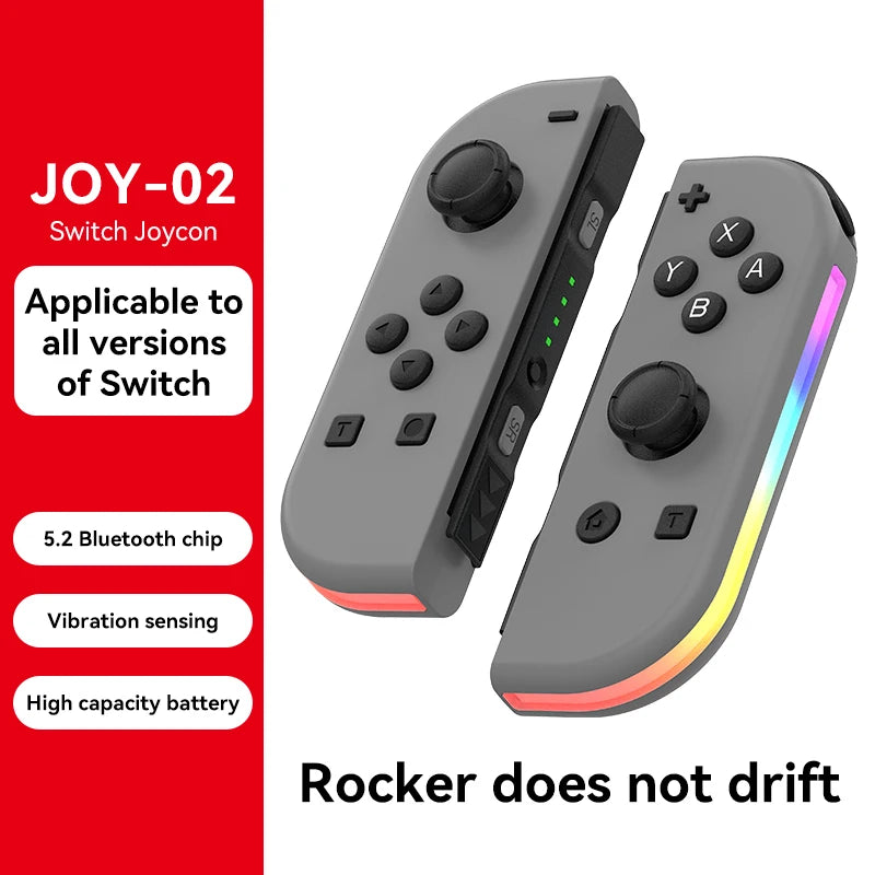 Controller for Swith Colorful RGB Light Game Controller (L/R) Wireless joycon for Nintendo Switch Oled Dual Vibration/Motion