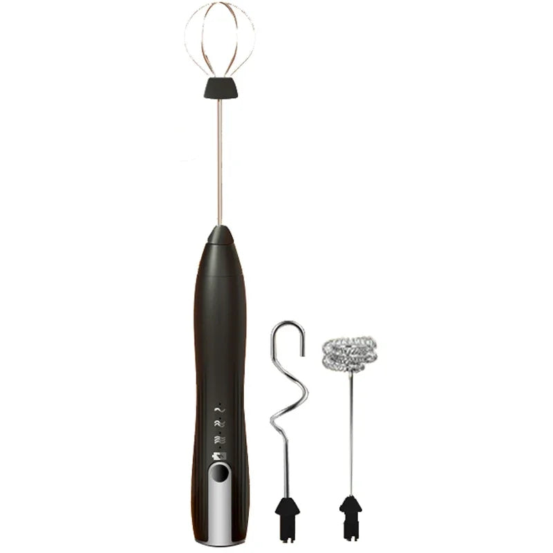 خلاط كهربائي لخفق الحليب قابل لإعادة الشحن عبر USB وصانع رغوة وخلاط قهوة وكريمة وكابتشينو وعصا رغوة يدوية وخفاقة بيض بثلاث سرعات