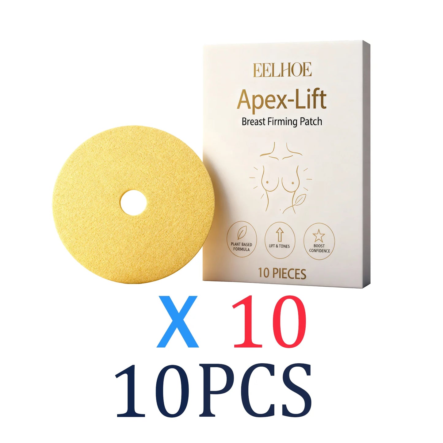 10 Pcs Breast Lifting Patch Firming & Shaping Skin Care Hydrolyzed Collagen Infused Invisible & Comfortable Wear for Women