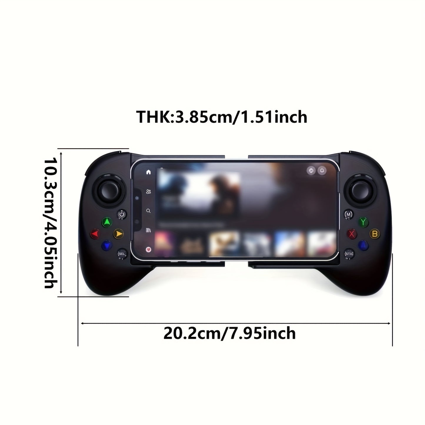 Rechargeable Lithium-Polymer Wireless Gamepad Controller - 36V Telescopic Joystick for iPhone, Android, Steam Mobile Phones and PC - Wireless Charging, Long-Lasting Battery Life