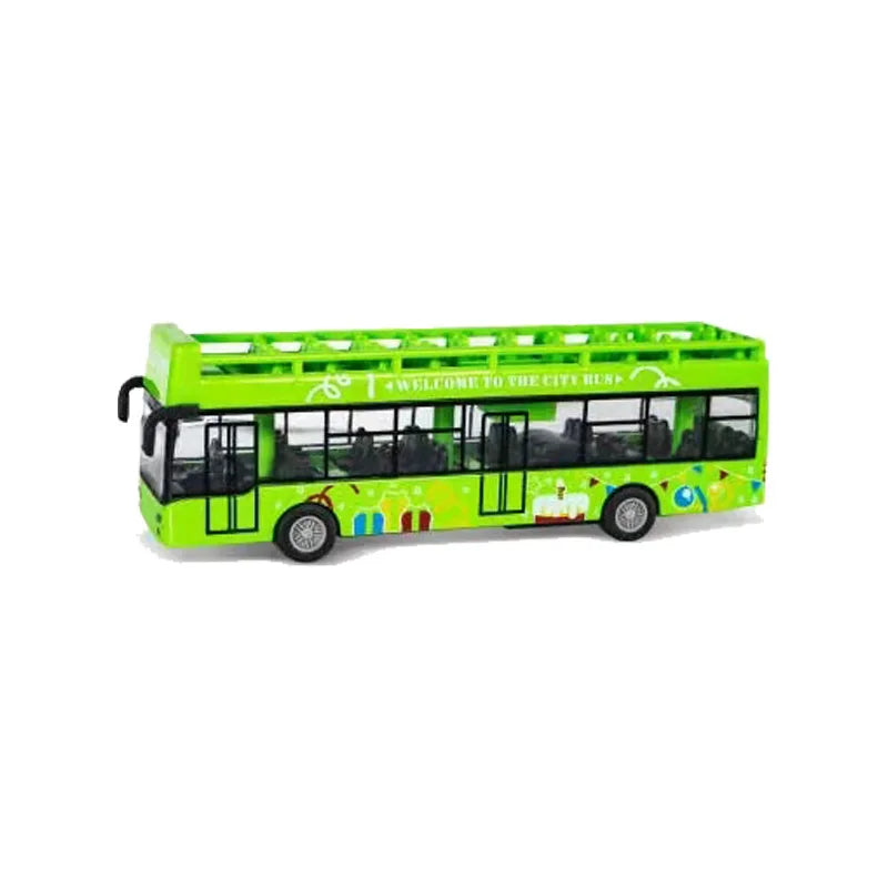Alloy Car 15Cm Bus Model Diecast Double-Decker Pull Back Vehicle Children's Toy Car Bus Toy Car for Boys Girls Birthday Gifts