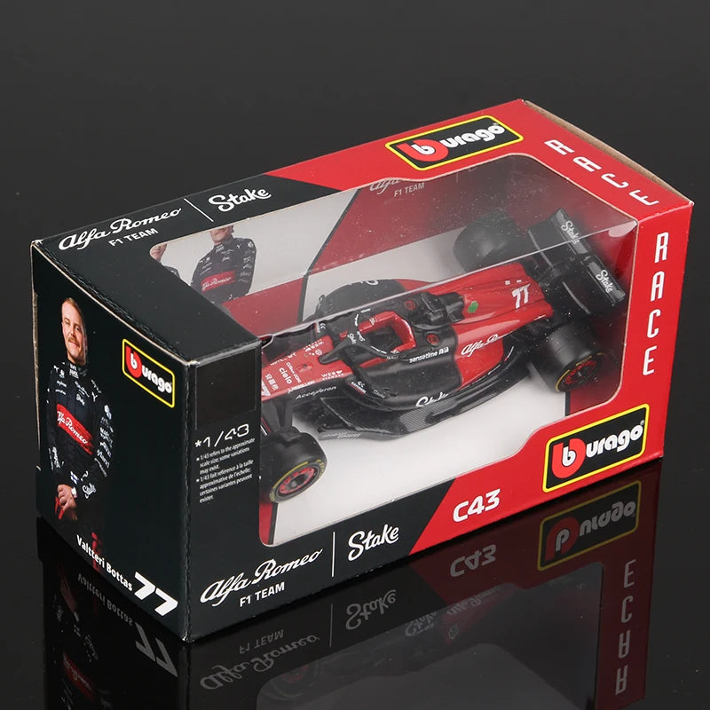 Bburago 1:43 2023 F1 Modell Regelmäßige Version Alfa Romeo C43 Auto Dekoration Valtteri Bottas Legierung Formel Racing Druckguss Spielzeug