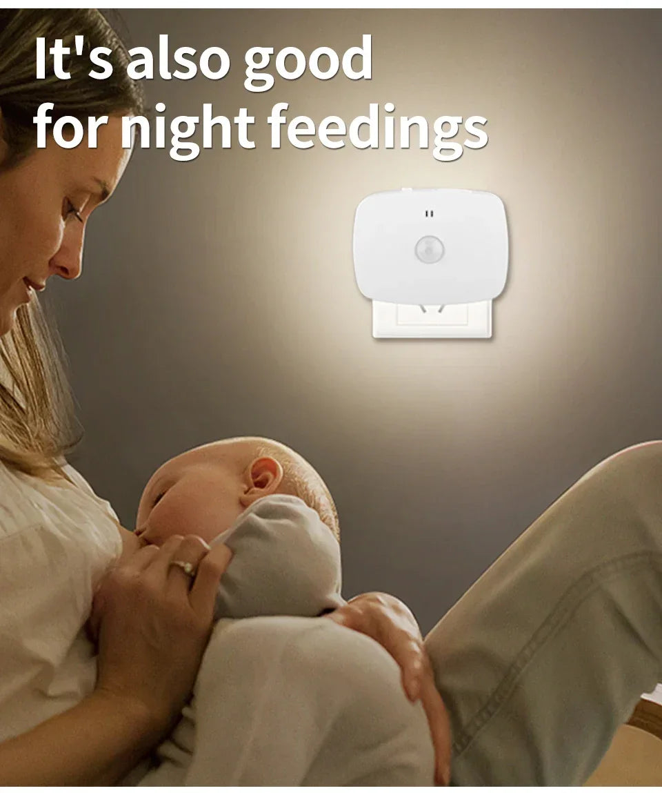Motion Sensor Led Night Light EU US Plug Infrared Smart Sensor Wall Lamp Bedroom Toilet Hallway Kitchen Kid Nightlight 220V 110V