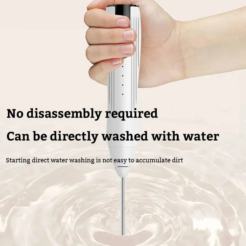 خلاط كهربائي لخفق الحليب قابل لإعادة الشحن عبر USB وصانع رغوة وخلاط قهوة وكريمة وكابتشينو وعصا رغوة يدوية وخفاقة بيض بثلاث سرعات