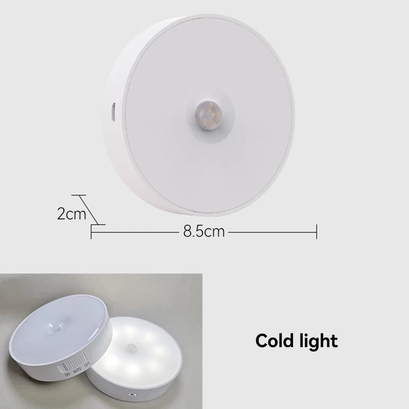 Motion Sensor LED Night Light USB Rechargeable Night Lamp For Kitchen Cabinet Wardrobe Lamp Staircase Wireless Closet Light