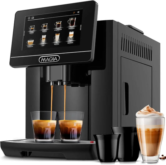 Automatic Espresso Machine With Grinder - 19 Customizable Coffee Options - Auto-Cleaning For Easy Maintenance - Milk-Foam