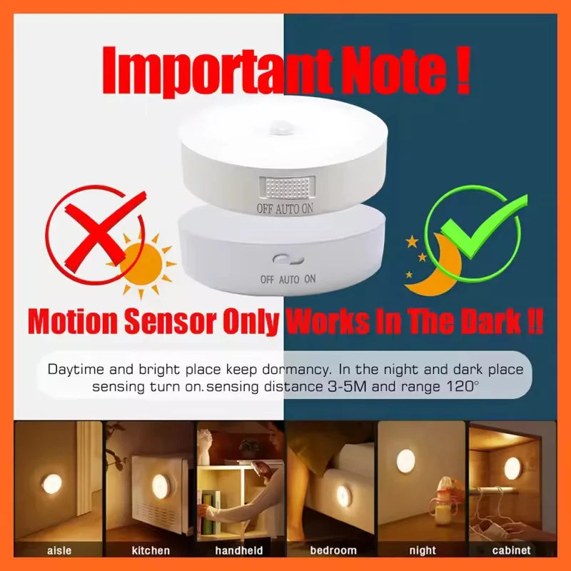 Motion Sensor Light Bedroom Night Light Room Decor USB LED Lamp Rechargeable Home Decoration Lights For Stairs Hallway Closet