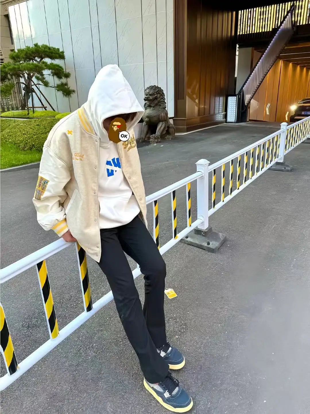 American Sle Baseball Jaet Men's Loose Fit Contrast Color Embroidery Lettering Retro Couple Match Outerwear Coat