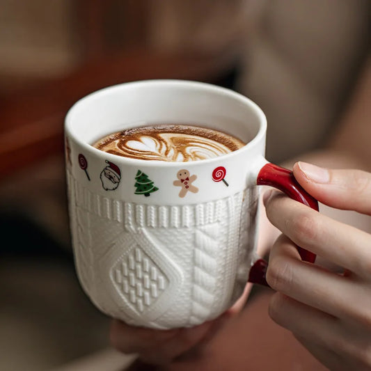 christmas ceramic woolen yarn mug cozy sweater mug cup