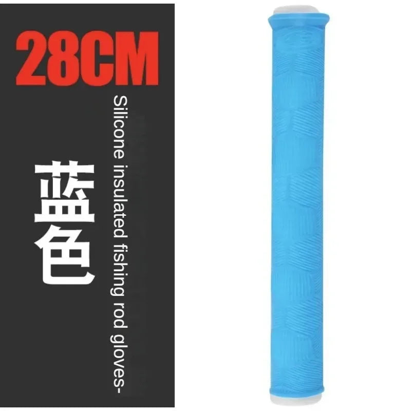 28cm Fishing Rod Silicone Grip Anti-Slip Sweat-Absorbing Wrap Strap Fishing Rod Tennis Racket Handle Covers Tackle Tools
