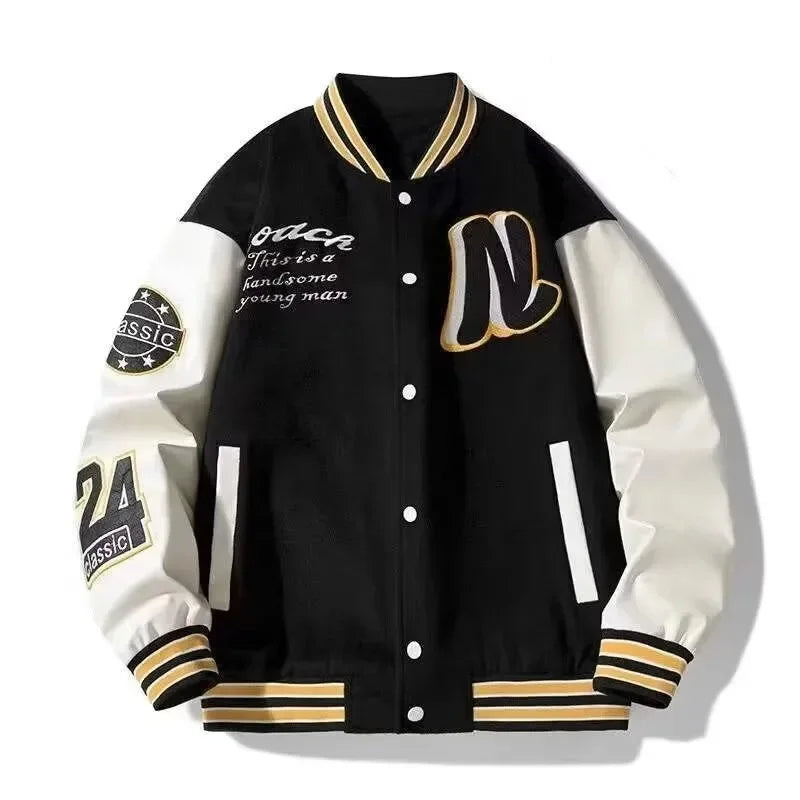 Stylish Patchwork Jacket New Style Baseball Uniform Trendy Men's Spring Autumn Couple's Attractive Hong Kong Style Top