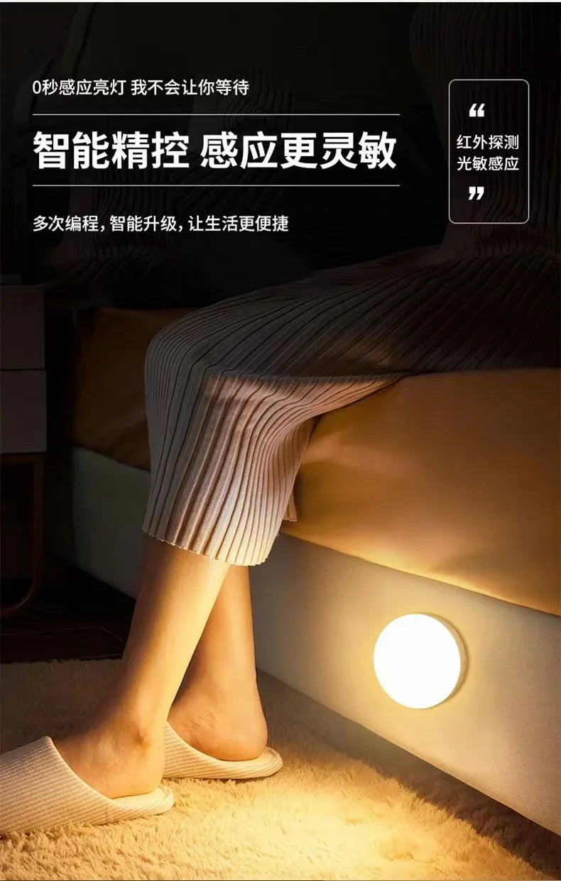 Motion Sensor LED Night Light USB Rechargeable Night Lamp For Kitchen Cabinet Wardrobe Lamp Staircase Wireless Closet Light
