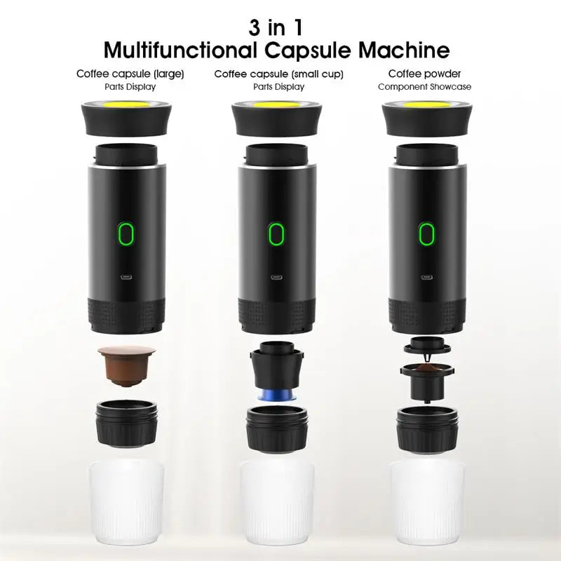 ماكينة قهوة محمولة تعمل بالكبسولات، ماكينة قهوة إيطالية مركزة تعمل بالكهرباء، صغيرة الحجم، لاسلكية، بمضخة تسخين، تعمل بالضغط.