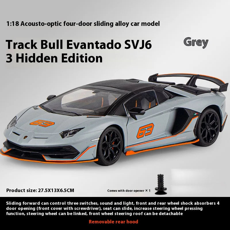 1:18 Lamborghini Aventador SVJ Hidden Edition Race King Supercar Legierung Druckguss Modell Auto Sound &amp; Licht Kinder Spielzeug Geschenk Präsentieren