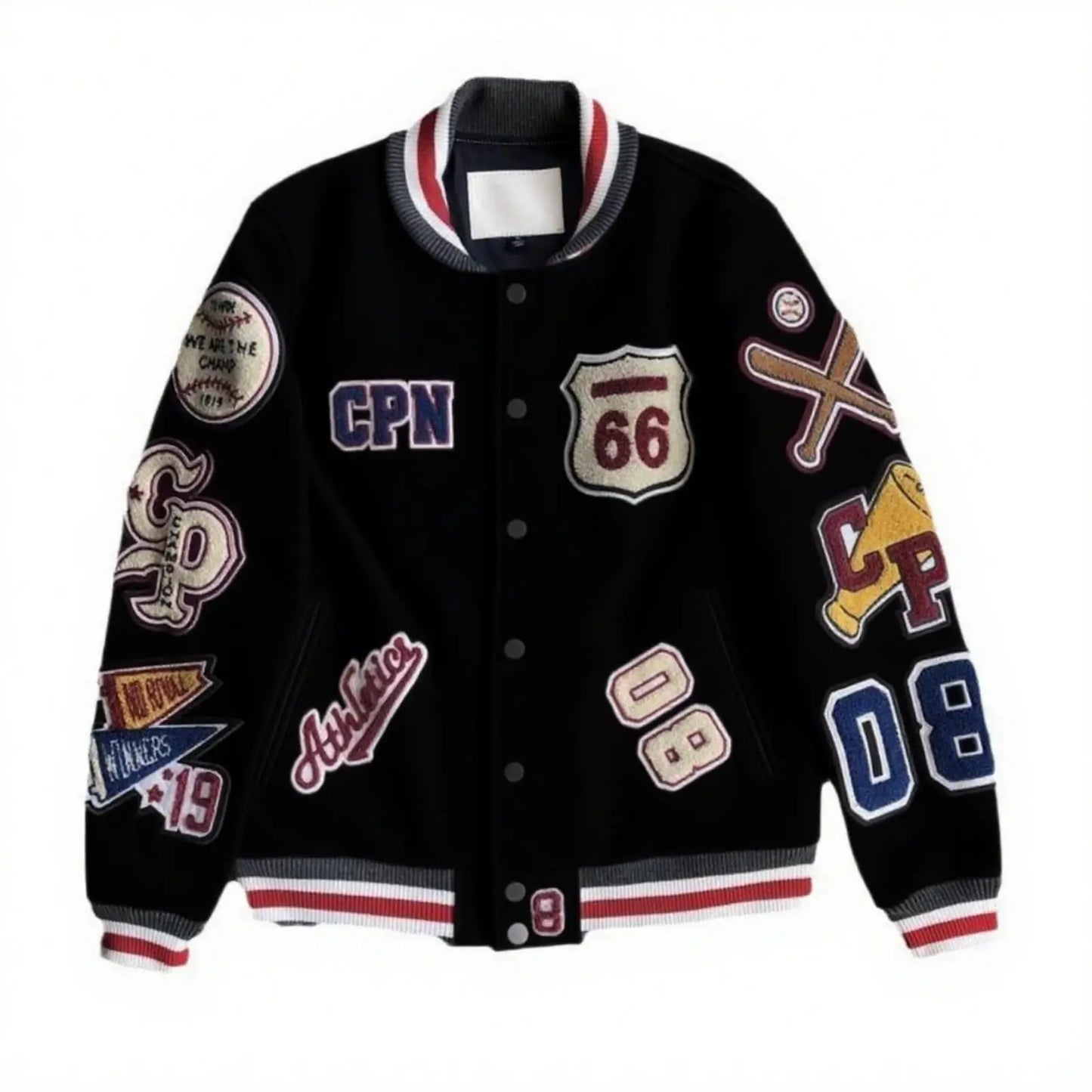 American Retro Letter Embroidery Baseball Jacket Men's Fashion Brand Loose Jacket Motorcycle Harajuku Hip-Hop Coat