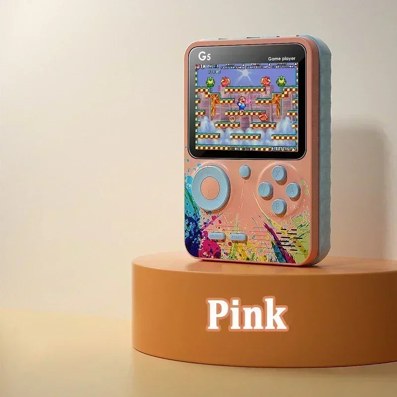 G5 Retro Handheld Game Console With 500 Classic Games 3.0Inch Screen Portable Gamepad Macaron Color 1020mAH Rechargeable Battery