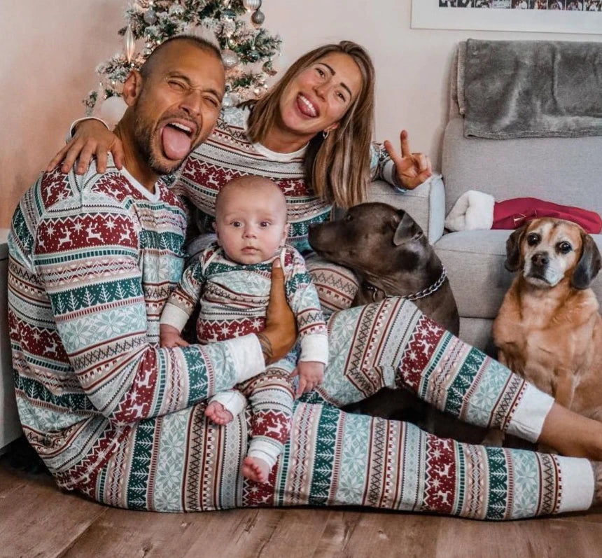 Family Christmas Matching Pajamas Set Xmas Adult Kids Mother And Daughter Father Son Sleepwear Baby Family Look Outfits