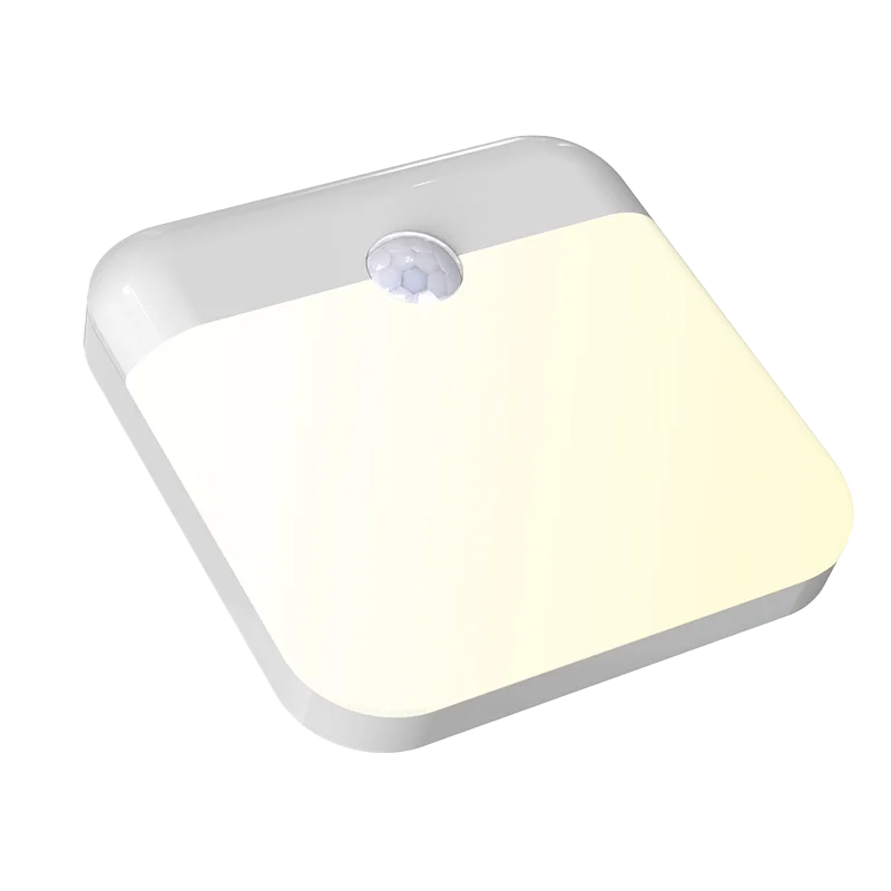 Motion Sensor Led Light Usb Charging Square Lamp for Bedroom Kitchen Stair Hallway Wardrobe Cupboard Lighting