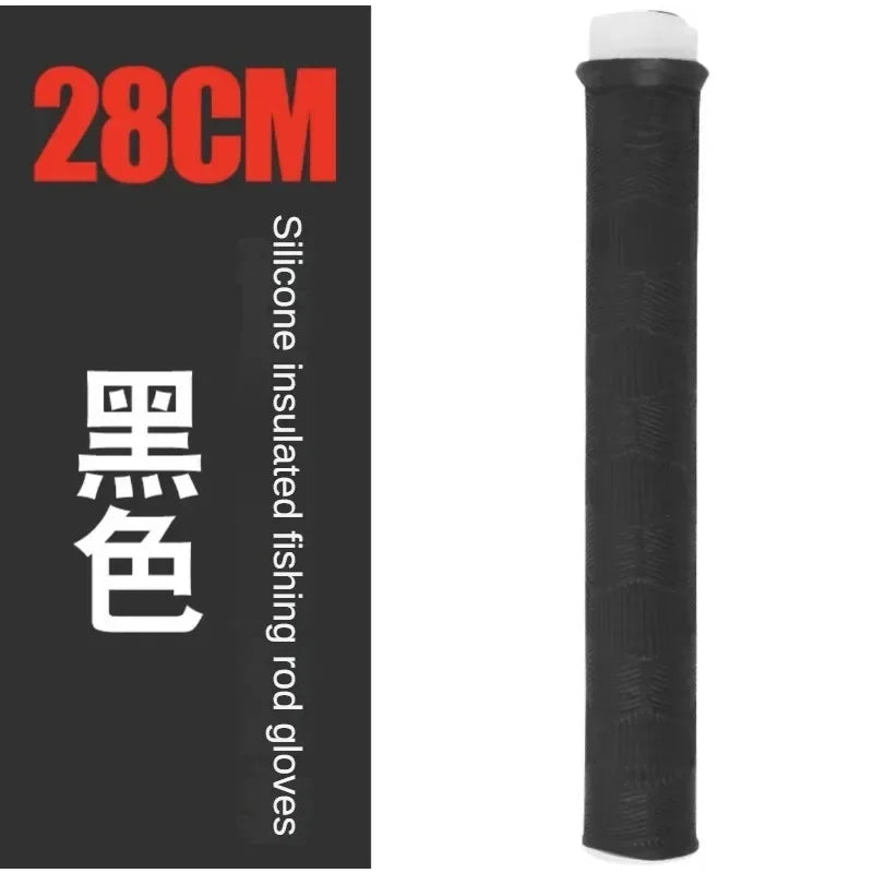 28cm Fishing Rod Silicone Grip Anti-Slip Sweat-Absorbing Wrap Strap Fishing Rod Tennis Racket Handle Covers Tackle Tools