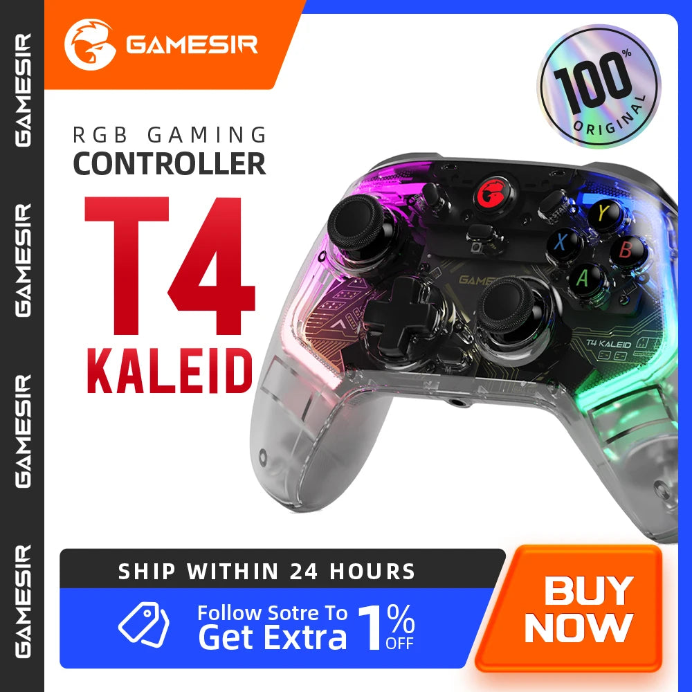 GameSir T4 Kaleid Gaming Controller Wired Gamepad with Hall Effect applies to Nintendo Switch Windows PC Steam Android TV Box