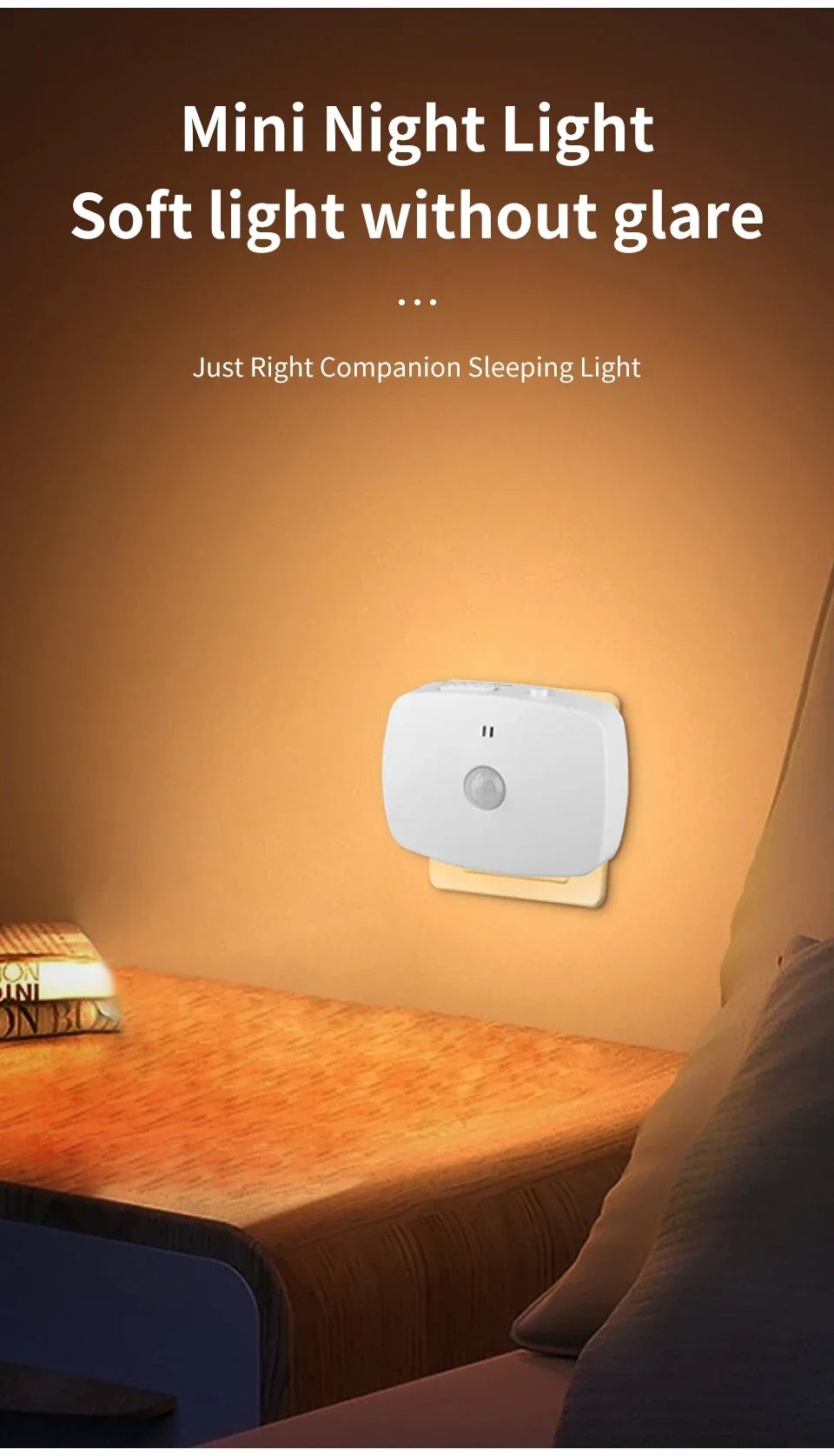 Motion Sensor Led Night Light EU US Plug Infrared Smart Sensor Wall Lamp Bedroom Toilet Hallway Kitchen Kid Nightlight 220V 110V