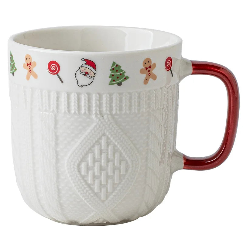 christmas ceramic woolen yarn mug cozy sweater mug cup