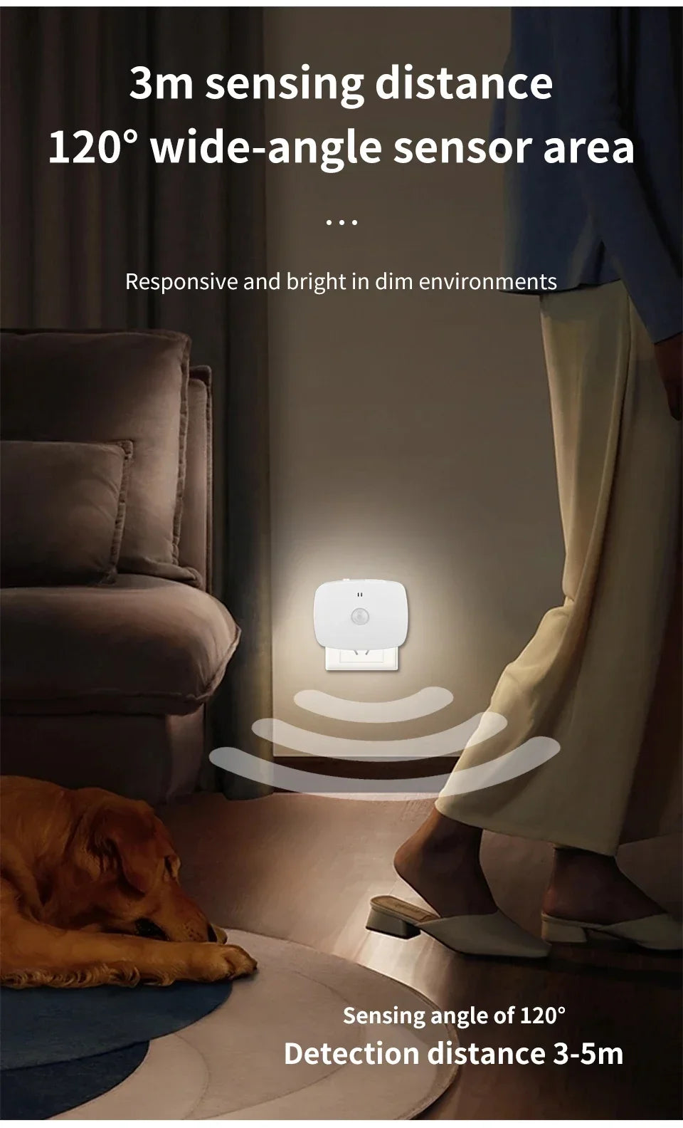 Motion Sensor Led Night Light EU US Plug Infrared Smart Sensor Wall Lamp Bedroom Toilet Hallway Kitchen Kid Nightlight 220V 110V