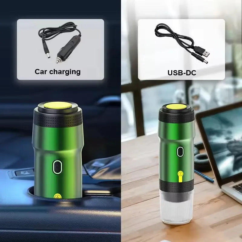 Electric Portable Coffee Machine Portable Italian Espresso Machine for Car & Home 3-in-1 Capsule Powder Travel Coffee Maker