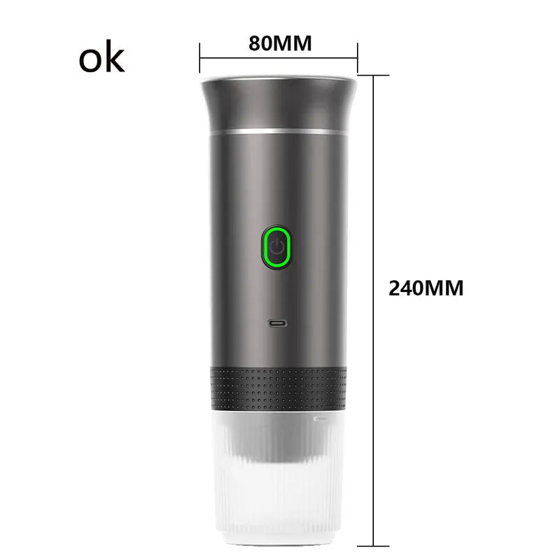 ماكينة قهوة محمولة تعمل بالكبسولات، ماكينة قهوة إيطالية مركزة تعمل بالكهرباء، صغيرة الحجم، لاسلكية، بمضخة تسخين، تعمل بالضغط.