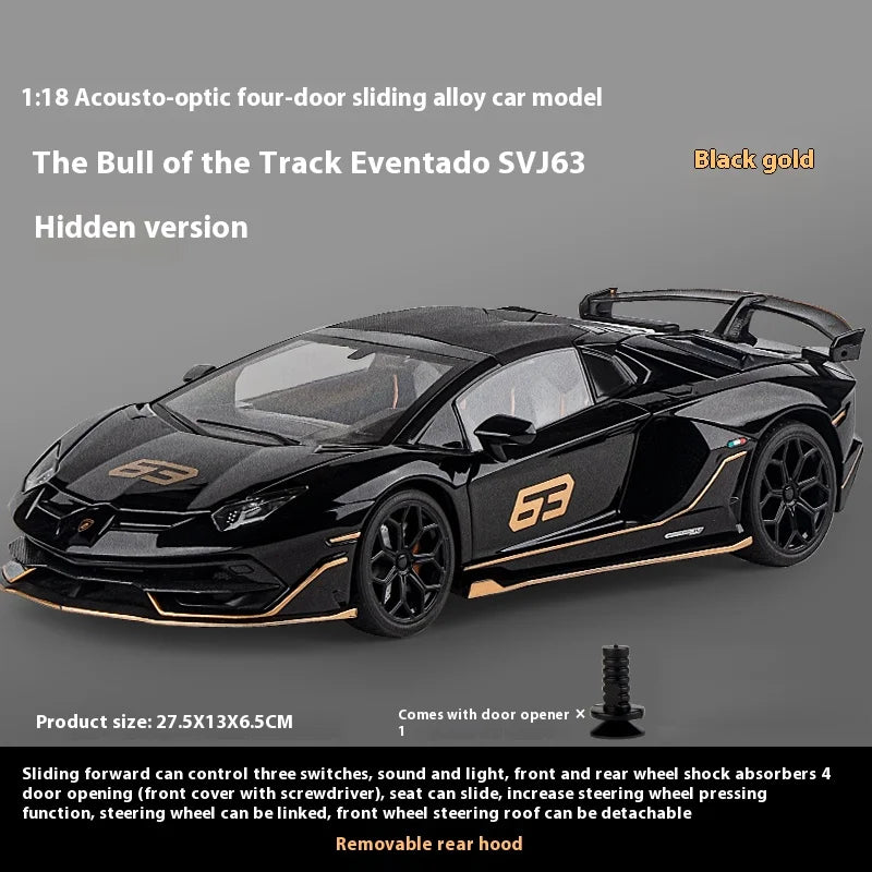1:18 Lamborghini Aventador SVJ Hidden Edition Race King Supercar Legierung Druckguss Modell Auto Sound &amp; Licht Kinder Spielzeug Geschenk Präsentieren