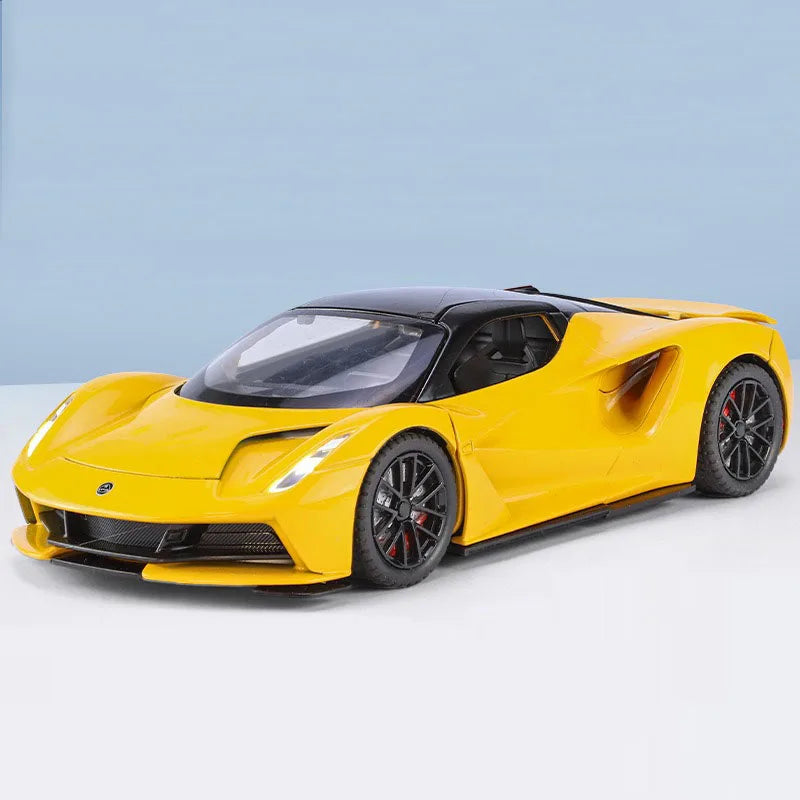 1/24 Lotus Evija Alloy Model Cars Toys Simulation Doors Opened Sports Car with Light and Sound Vehicle for Children Boys Gifts