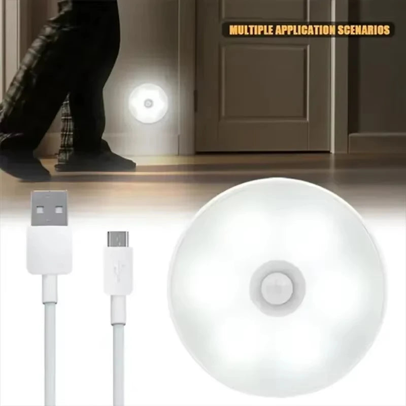 Motion Sensor Led Light Usb Charging Square Lamp for Bedroom Kitchen Stair Hallway Wardrobe Cupboard Lighting