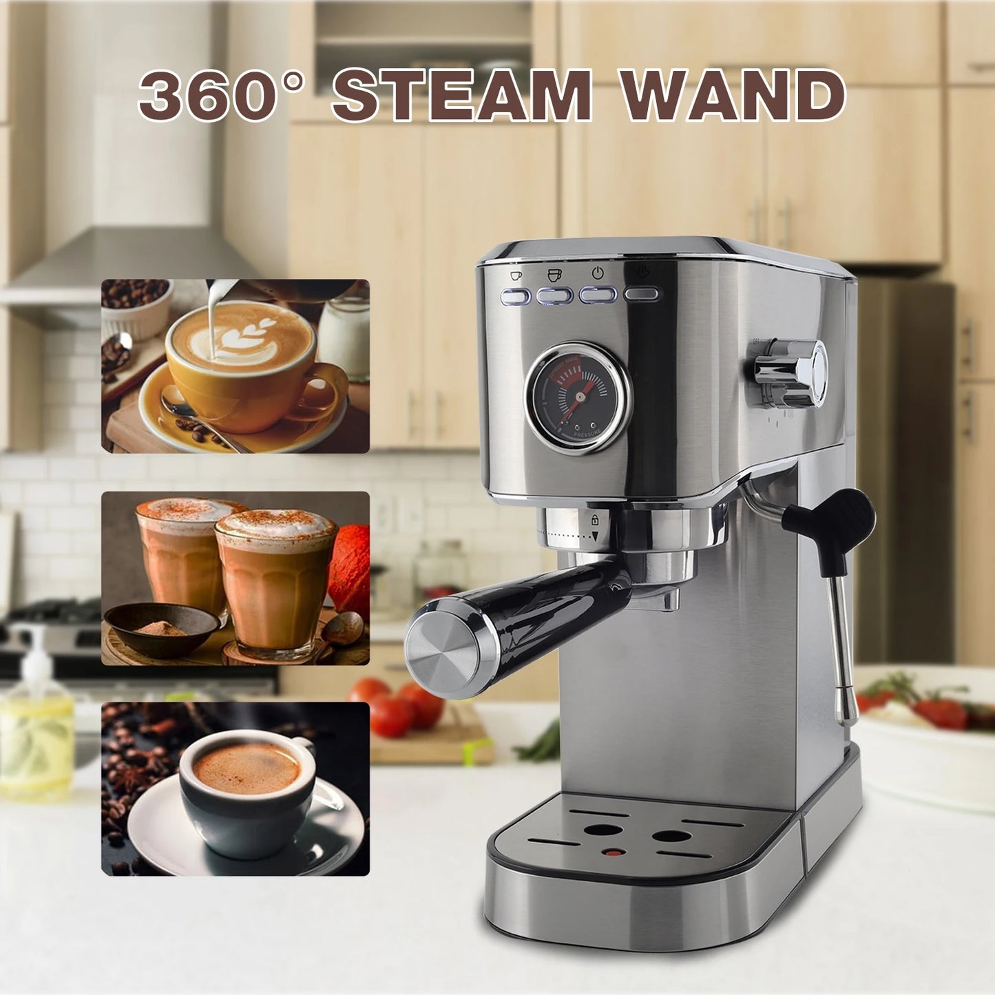 ماكينة إسبريسو دويومي ٢٠ بار، ماكينة إسبريسو احترافية مع خفاقة حليب، ماكينات إسبريسو تجارية وماكينات قهوة