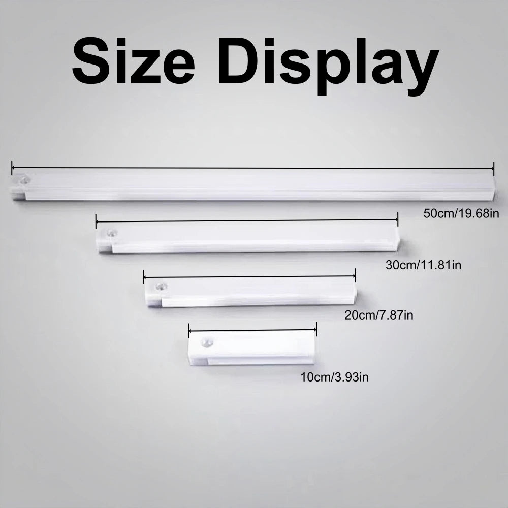 LED Motion Sensor Light USB Rechargeable Night Light Portable Cordless Magnetic Cabinet Lamp for Kitchen Room Bedside Staircase