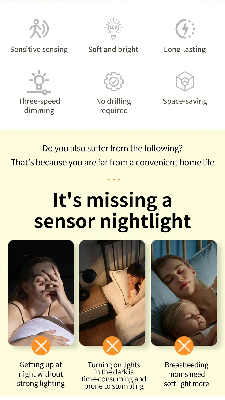 Motion Sensor Led Night Light EU US Plug Infrared Smart Sensor Wall Lamp Bedroom Toilet Hallway Kitchen Kid Nightlight 220V 110V