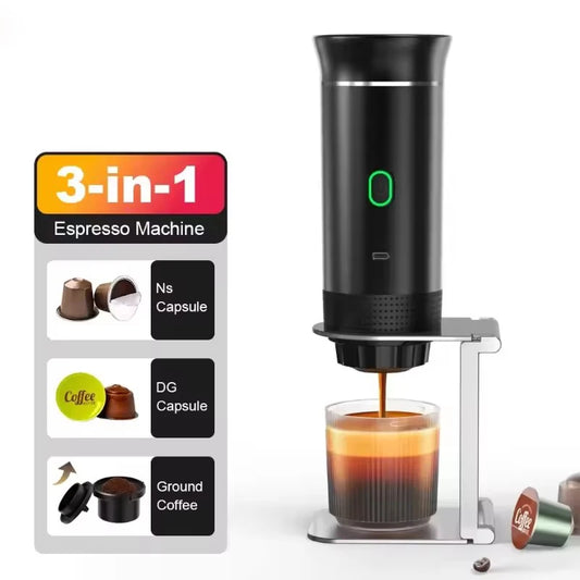 Zai Xiao 3 in1 Wireless Electric Portable Espresso Coffee Machine For Car Home Camping Travel Steam Heating Capsule Coffee Maker