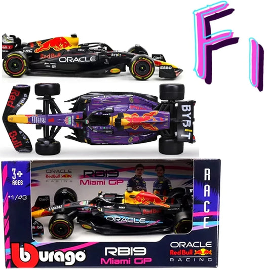 Bburago 1/43 F1 Red Bull Racing Miami GP RB19 /Team Champion Vestappan 1 Perez 11 / RB19 Las Vegas Cars Model Formula 1 Toy