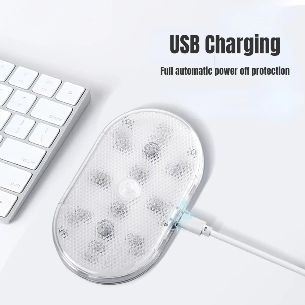 Motion Sensor Led Light USB Rechargeable Automatic Induction Sensing Light Wireless Foot Lamp for Car Trunk Door
