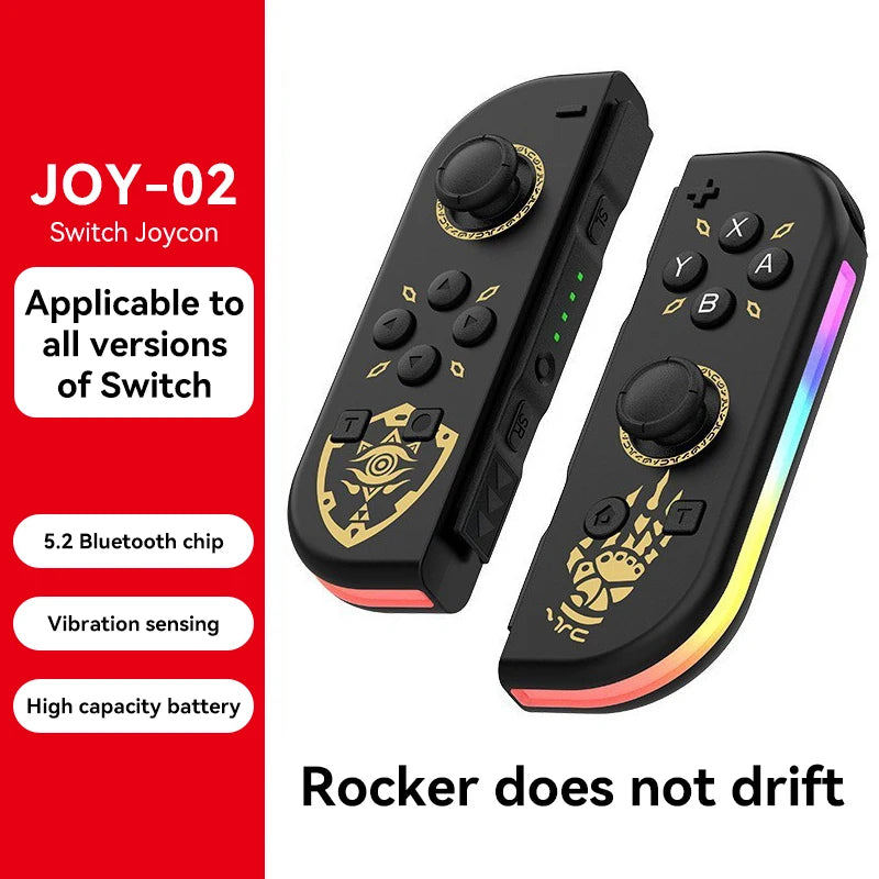 Controller for Swith Colorful RGB Light Game Controller (L/R) Wireless joycon for Nintendo Switch Oled  Dual Vibration/Motion