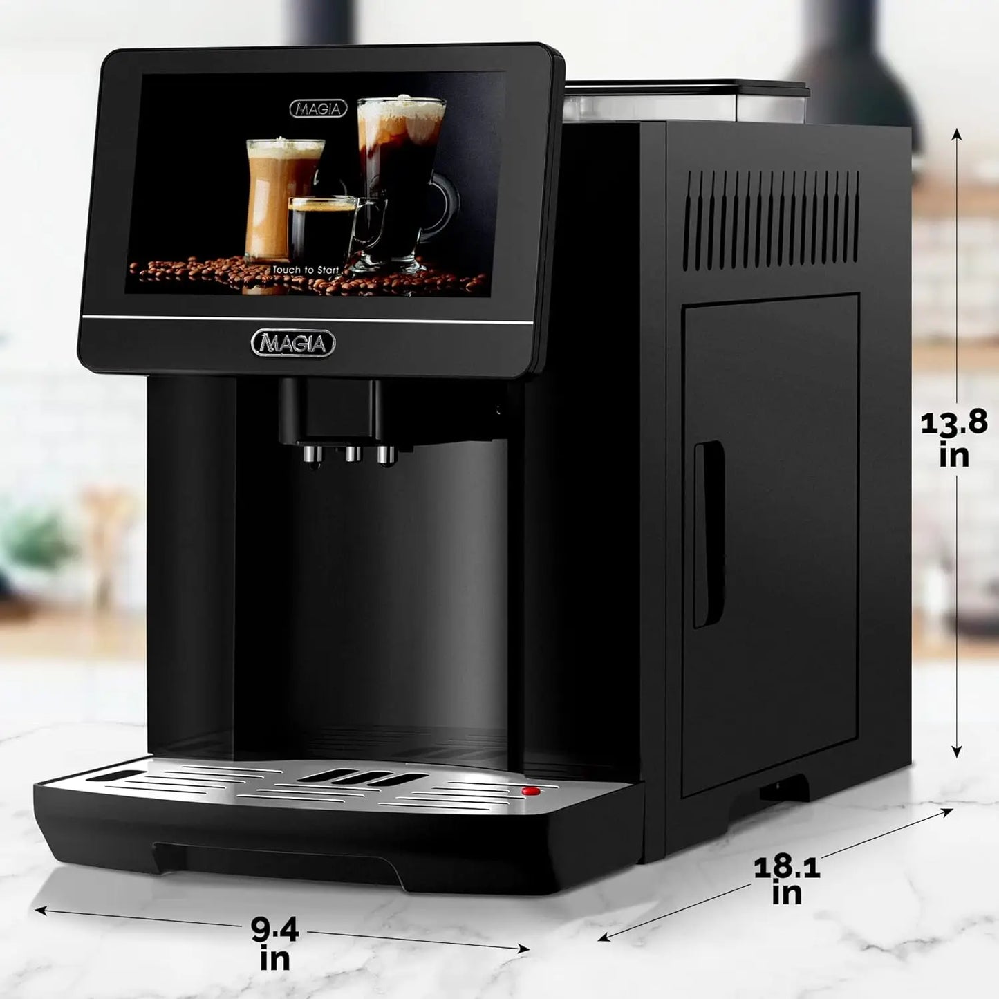Automatic Espresso Machine With Grinder - 19 Customizable Coffee Options - Auto-Cleaning For Easy Maintenance - Milk-Foam