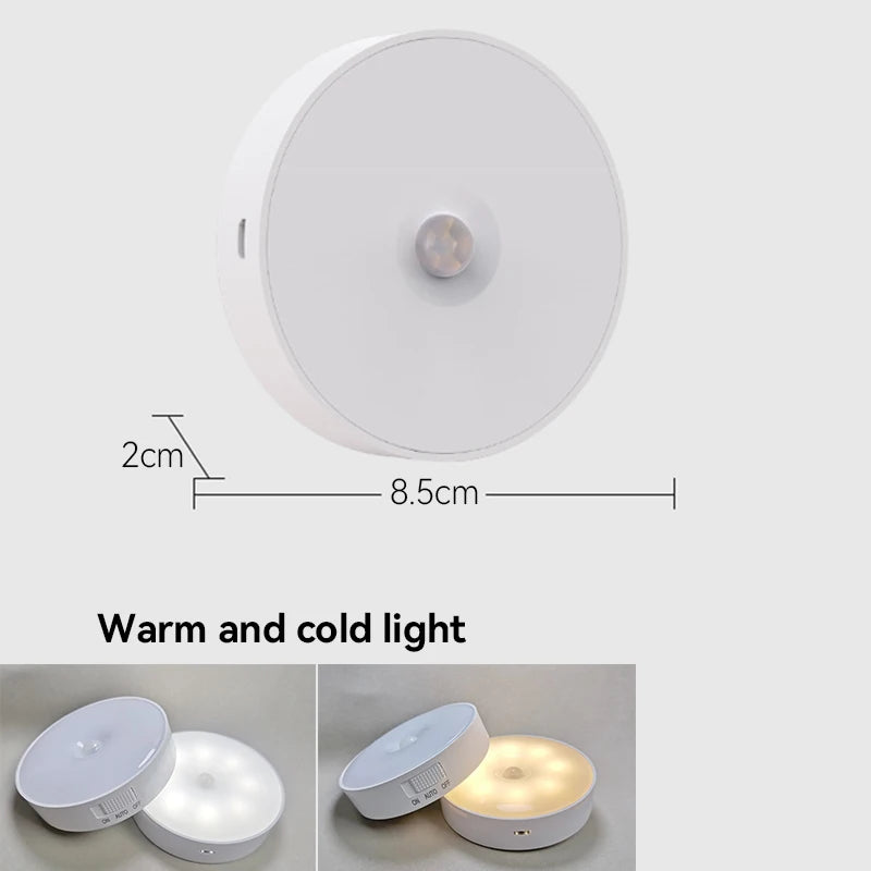 Motion Sensor LED Night Light USB Rechargeable Night Lamp For Kitchen Cabinet Wardrobe Lamp Staircase Wireless Closet Light