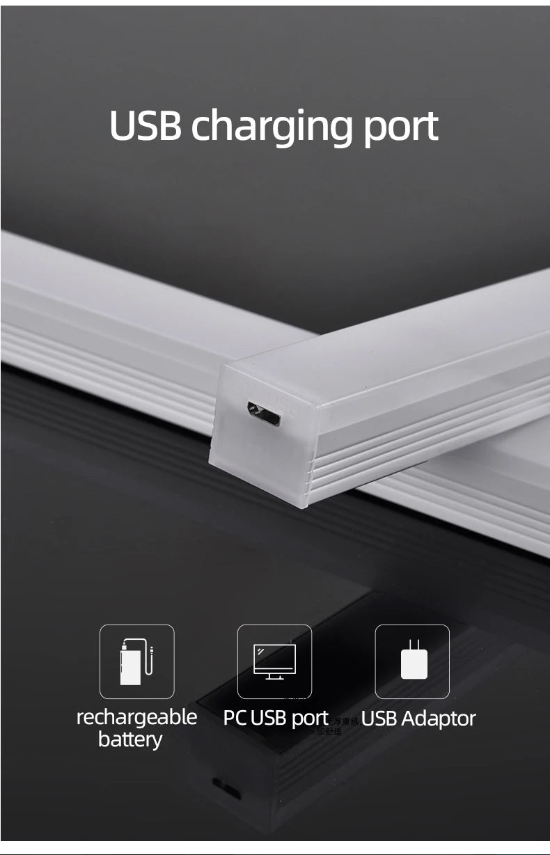 Motion Sensor Lamp Night Light Wireless LED USB Type C Rechargeable Lamp for Kitchen Cabinet Bedroom Wardrobe Staircase Lighting