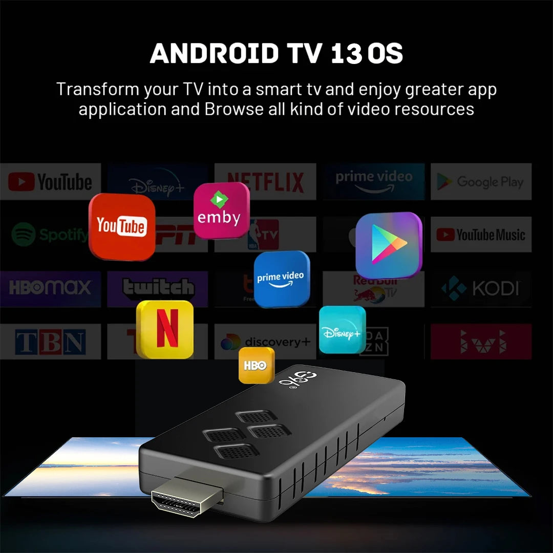Global Version Android13 AllwinnerH313 Smart TV Stick Netflix IATV 4K HDR10+ Dual 2.4G5GWifi Youtube Streaming Media Player Q2