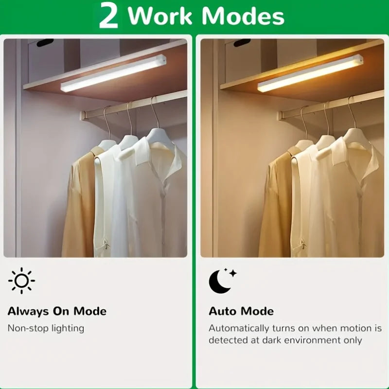 Motion Sensor Light Night LED Lamp USB Battery Wall For Home House Room Bedroom Kitchen Wireless Decor Indoor Bathroom