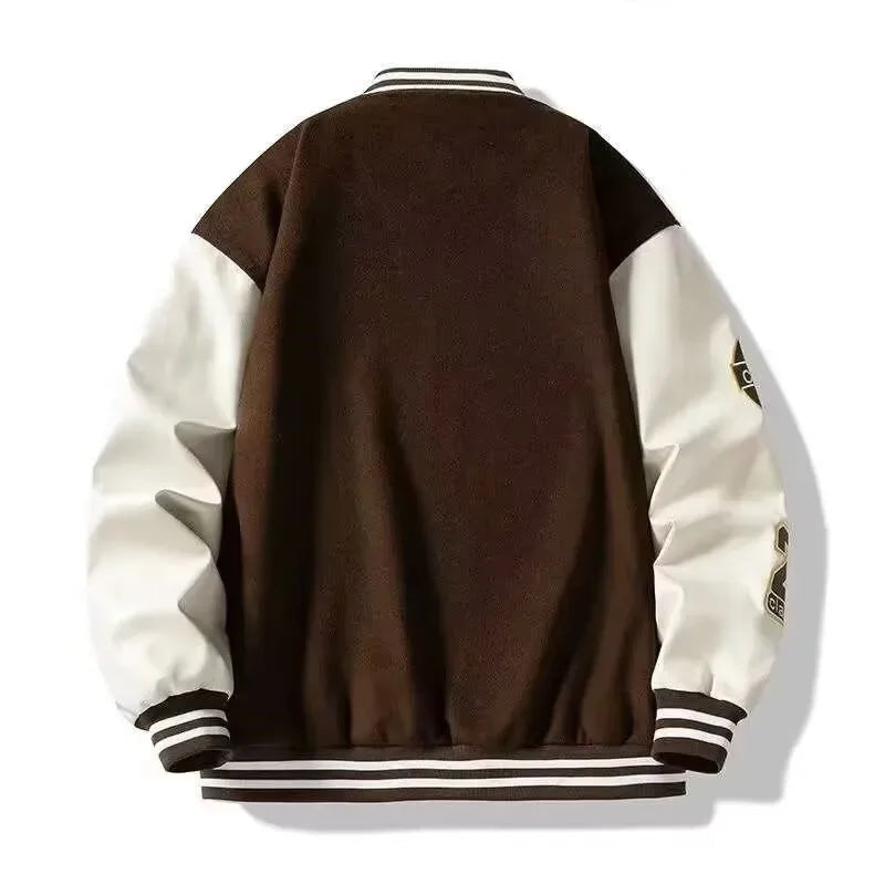 Stylish Patchwork Jacket New Style Baseball Uniform Trendy Men's Spring Autumn Couple's Attractive Hong Kong Style Top
