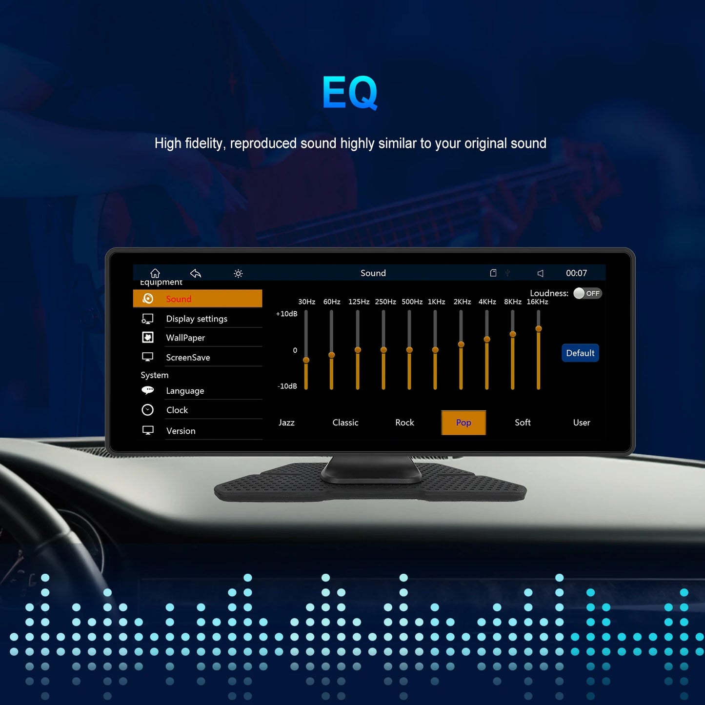 Hikity 10,26 Zoll Automonitor mit kabelloser CarPlay- und Android Auto-Funktion, MP5-Player, Smart-Player, Armaturenbrett, unterstützt Bluetooth, AirPlay und Rückfahrkamera