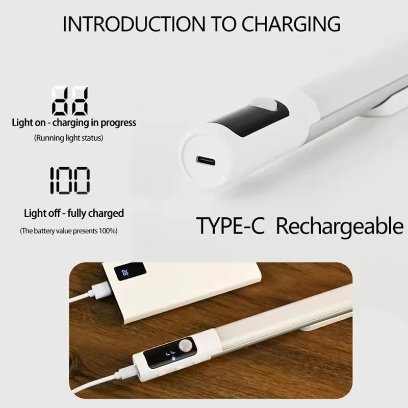 Motion Sensor Light LED Digital Display Night Light Desk Lamp USB Rechargeable Cabinet Lights For Kitchen Bedroom Wardrobe Light