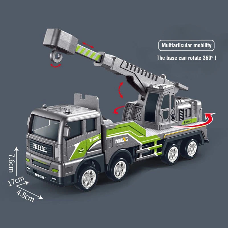 1/50 Diecast Engineering Vehicle Excavator Bulldozer Car Model Simulation Alloy Head Dumper Truck Crane Tanker Toys for Kids Boy