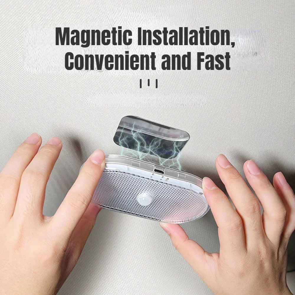 Motion Sensor Led Light USB Rechargeable Automatic Induction Sensing Light Wireless Foot Lamp for Car Trunk Door